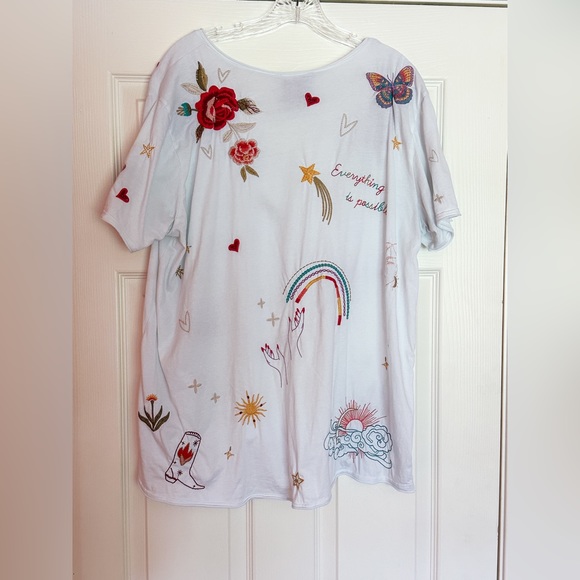 Johnny Was Monroe Everyday Tee  Size XL - Style J11622-5. White. Worn 3 times. - Picture 4 of 6